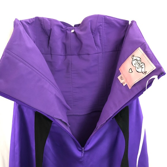 Phoebe Couture Strapless Dress Purple EUC Sz 4 Ruffled - Picture 11 of 14
